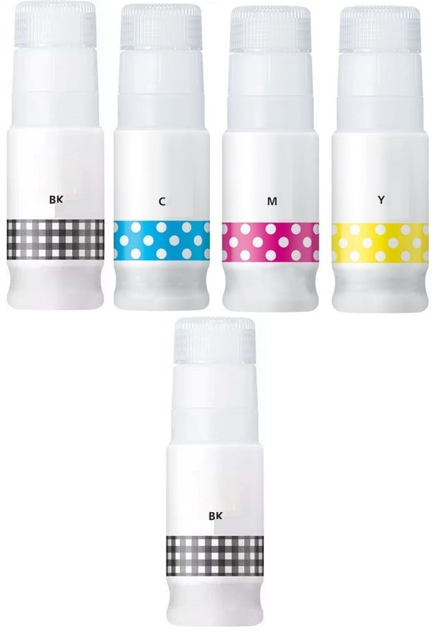 Compatible Canon GI-55 Full Set of Ink Bottles & EXTRA BLACK (2 x Black, /Cyan/Magenta/Yellow)